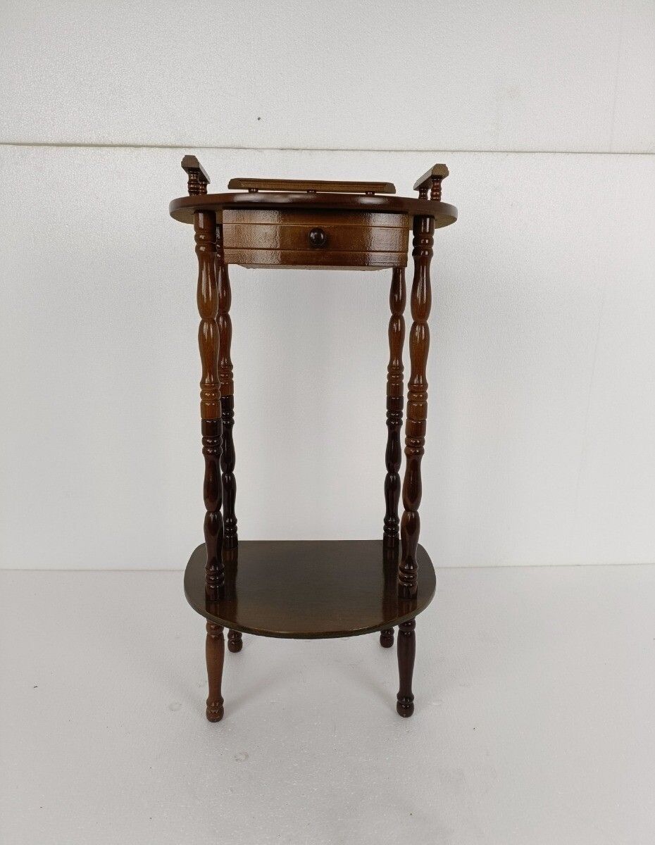 Pedestal  Side Table Plant Bonsai Stand Italian Wood Vintage Etagère Display Ca photo Furniture