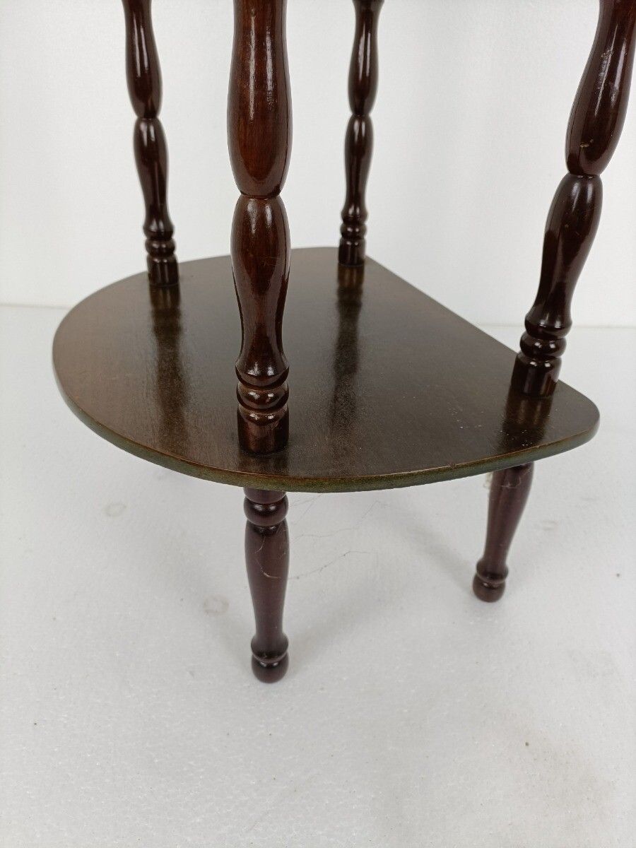 Pedestal  Side Table Plant Bonsai Stand Italian Wood Vintage Etagère Display Ca photo vinterior