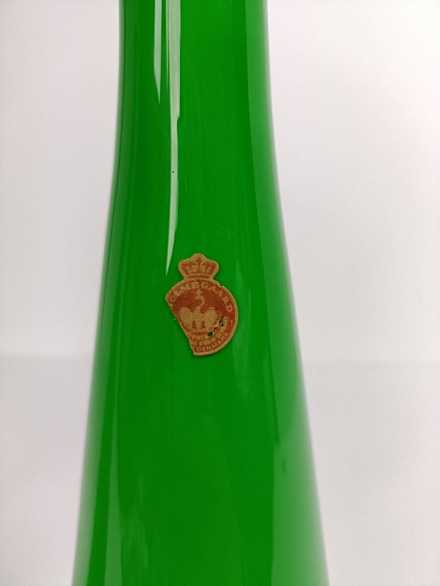 photo furniture Holmegaard Denmark Cased Glass Bottles Vases Green White Collector Pair Marked