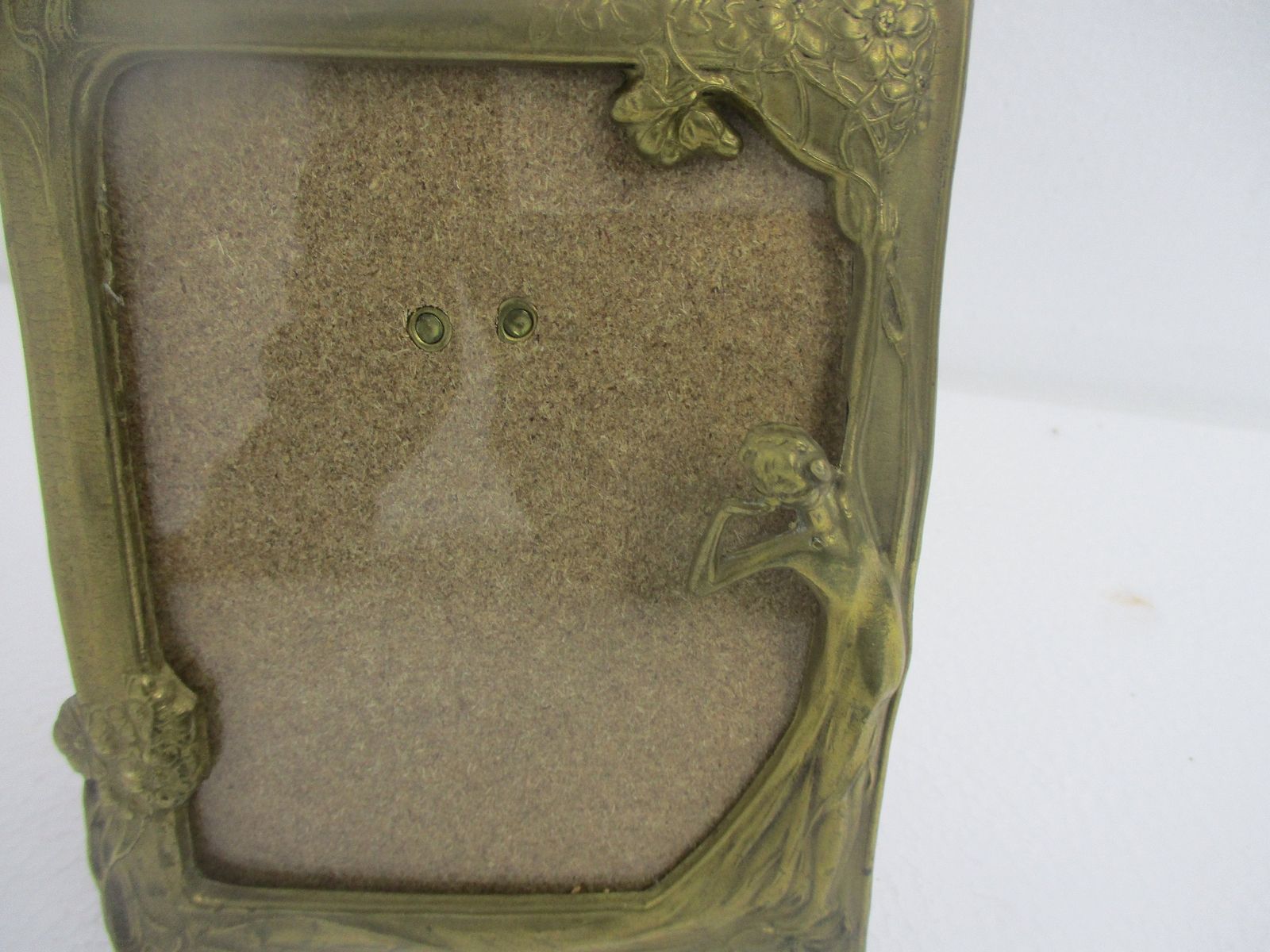 Standing Art Deco Bauhaus Picture Frame Ornate Brass Lady Rare Gorgeous Stylish photo for sale