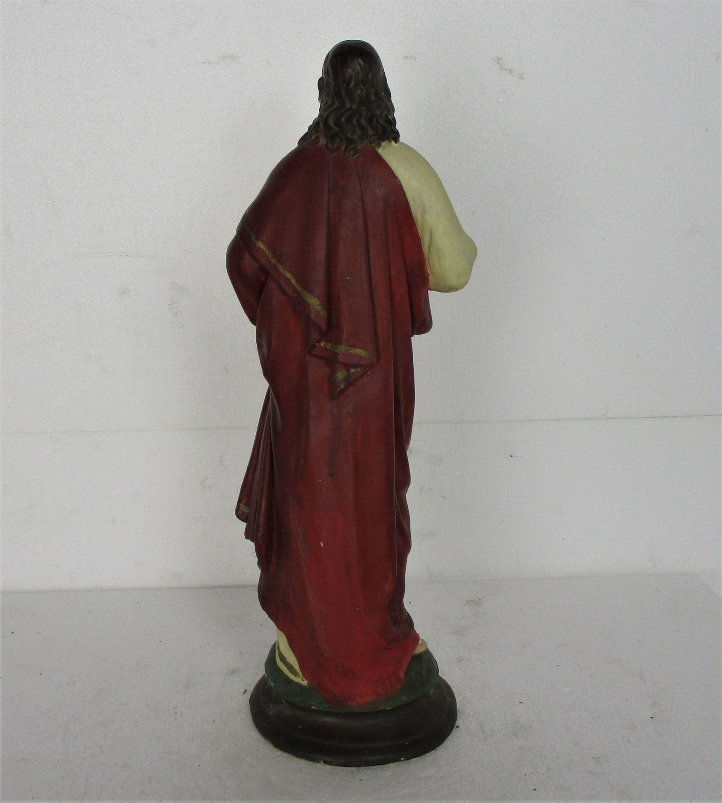 Antique Statue Jesus Christ Savior Sacred Heart Art Deco 1920s Plaster 15.74&Quo photo vintage