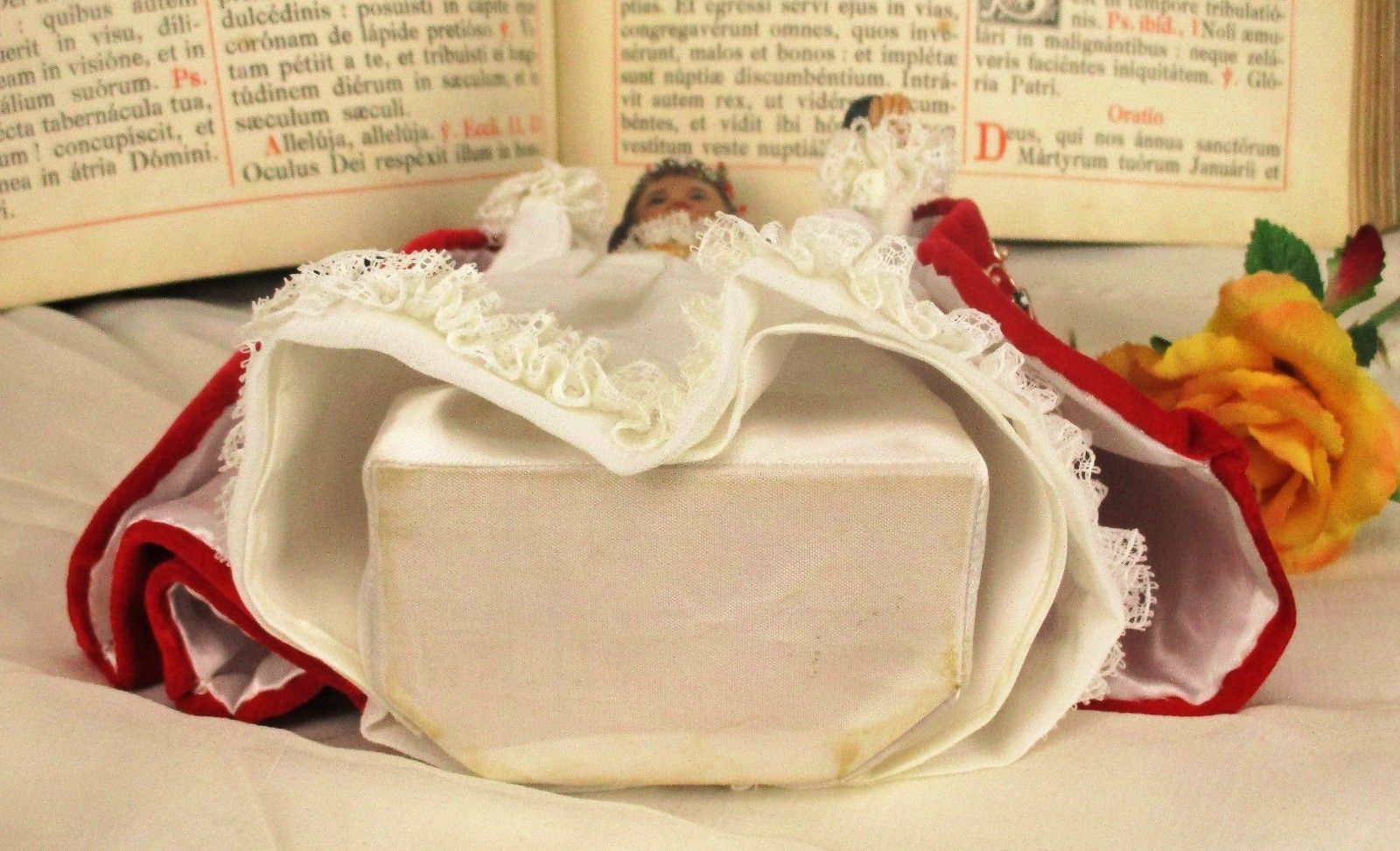 Figurine Statue Wax Little Infant Of Prague Santo Nino Doll Collector  Htf 8.6" photo vintage