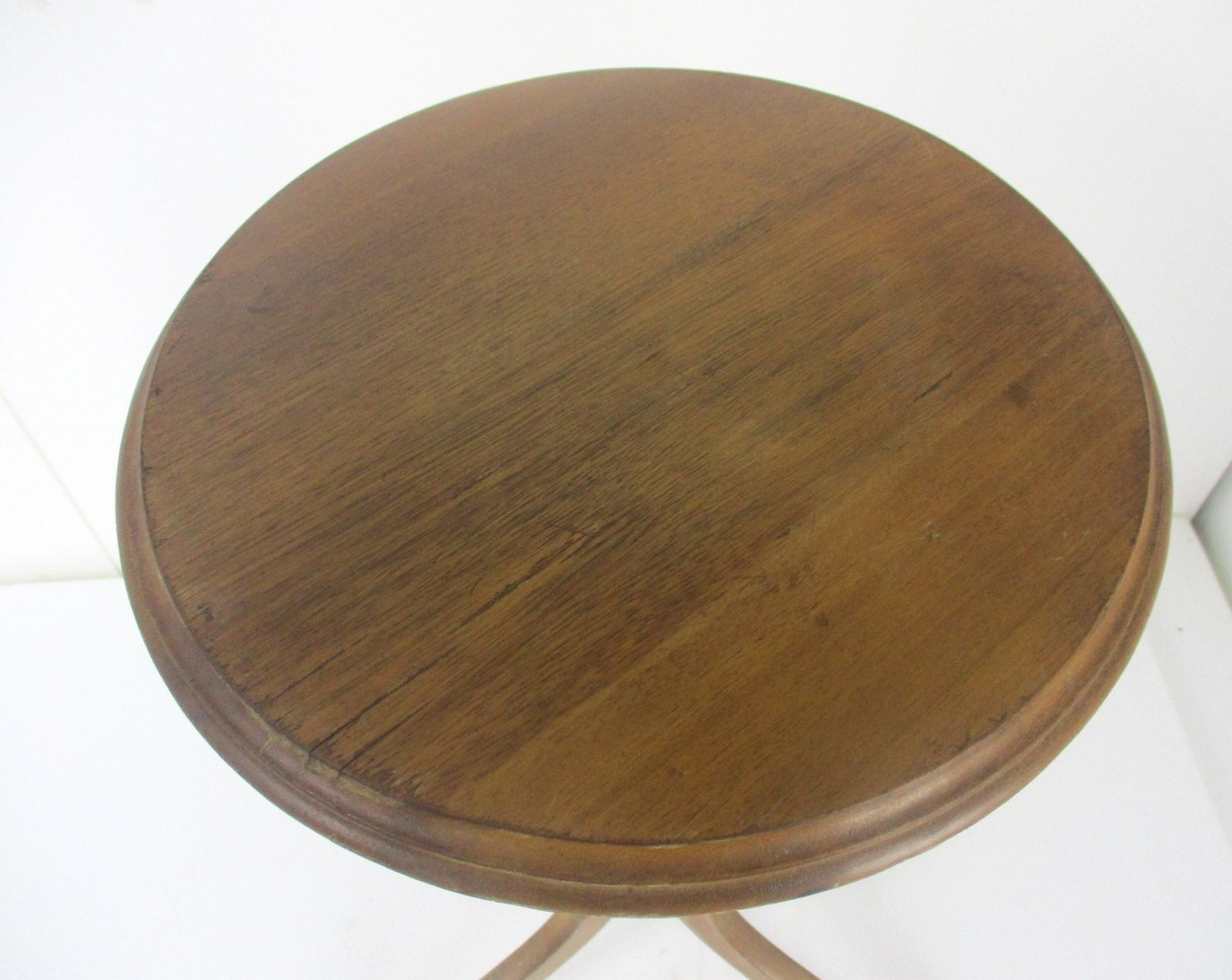 Hand Carved Wood Pedestal Display Side Table Plant Stand Barn Country Style Trip photo for sale