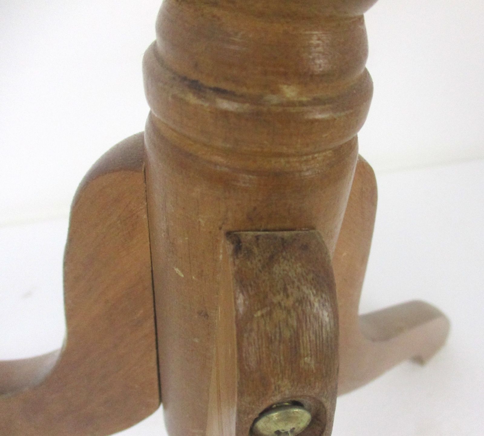Hand Carved Wood Pedestal Display Side Table Plant Stand Barn Country Style Trip photo buy