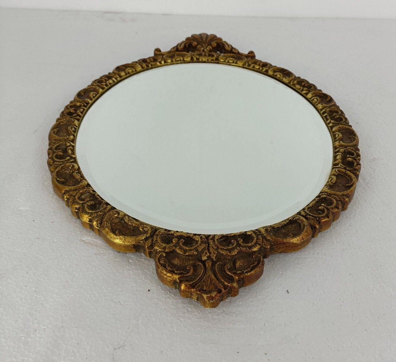 Gorgeous  Oval  Wooden Beveled Glass Wall Hanging Mirror  Hollywood Regency  Roc photo buy