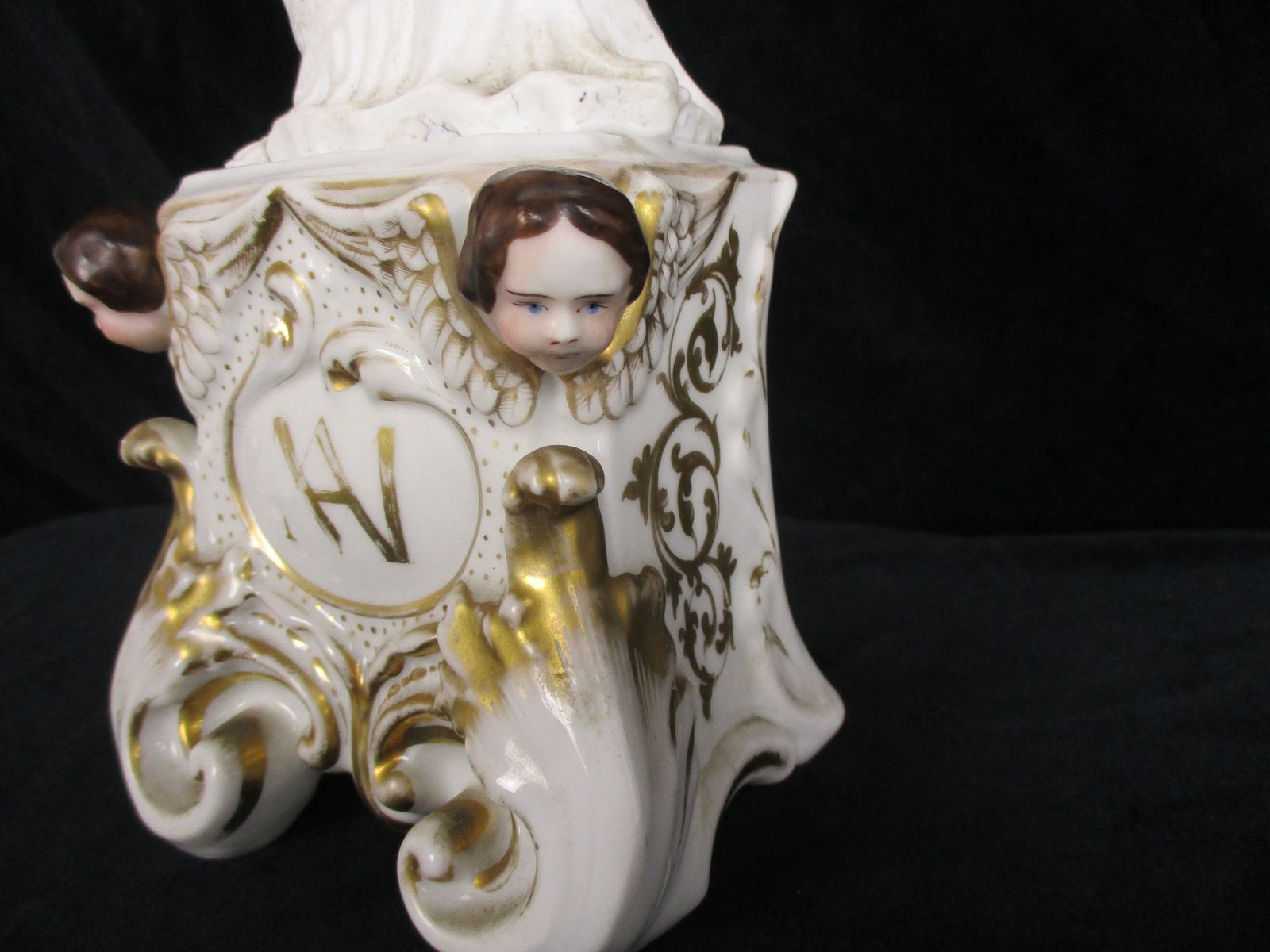Large Antique 1900 Vieux Paris Porcelain Bisque Statue Virgin Mary Madonna With photo buy
