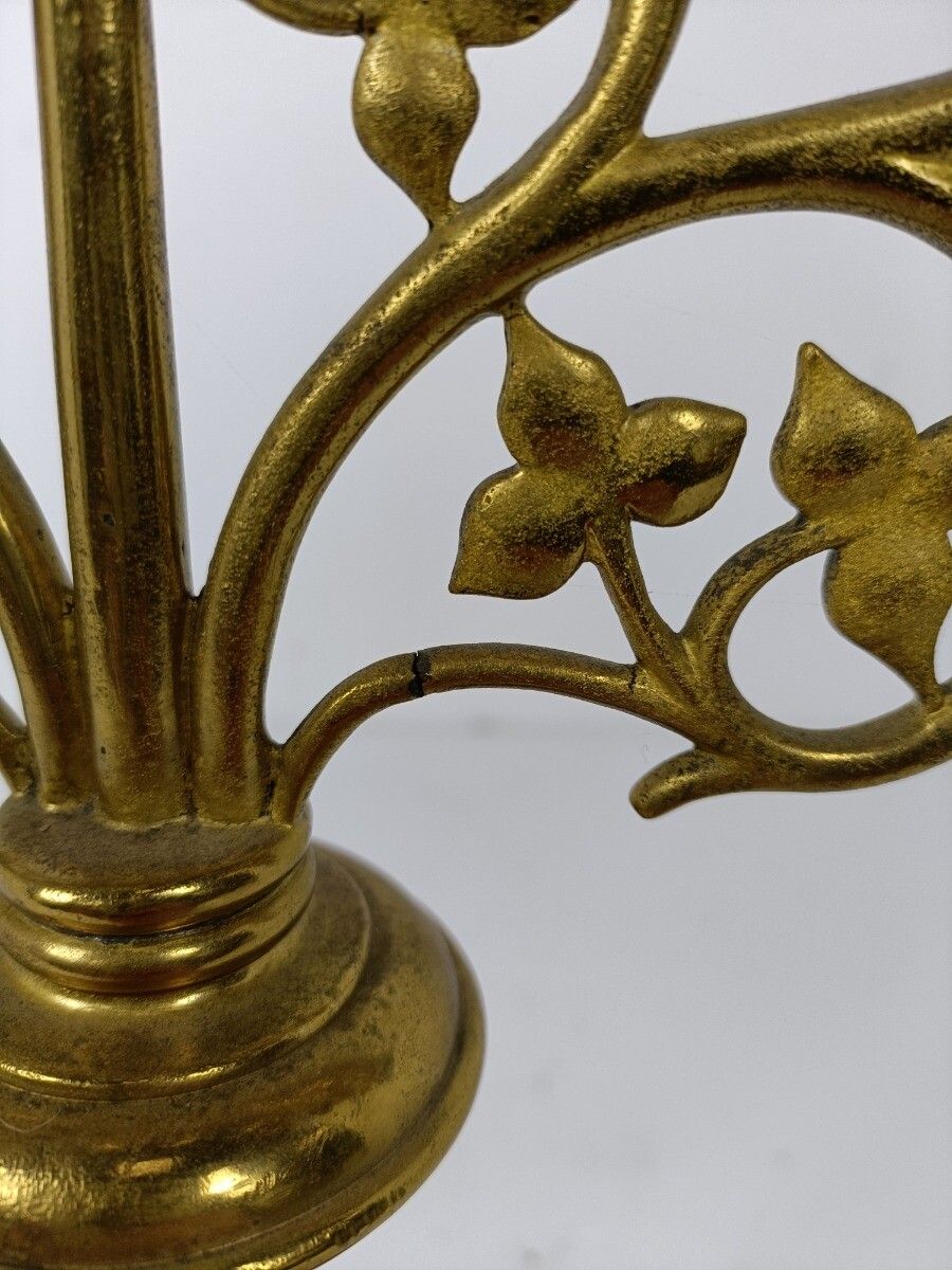 photo furniture Candle Holder  Brass  Ornate Hollywood Regency Style Stylish Candelabra 5 Arm Le