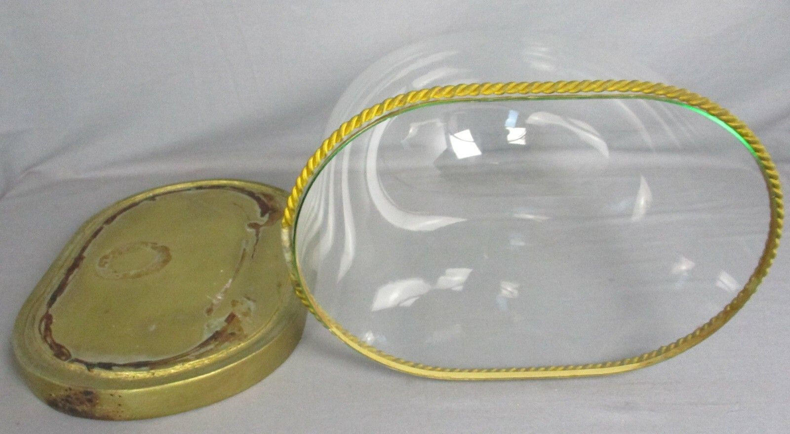 Antique Victorian Oval Hand Blown Glass Globe Dome Doll Clock H 14.17" W 13.89"! photo Home Decor