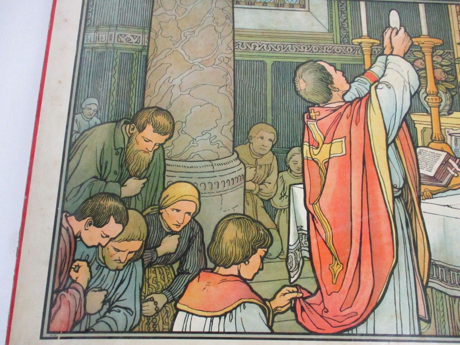 Antique Religious Cardboard Print Mosella 1913 Trier Holy Communion Church photo 130.0