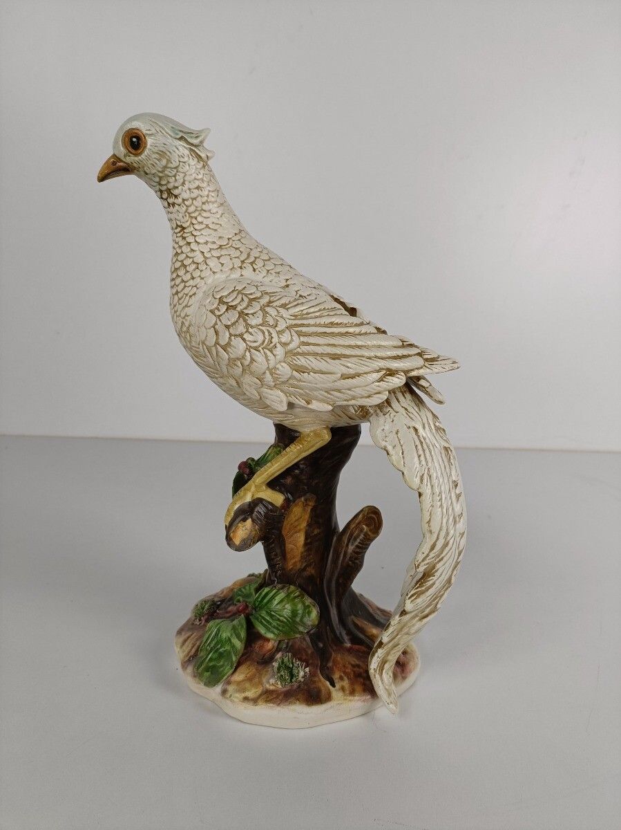 Capodimonte Large Figurine Statue Phaesent Bird Italy Gorgeous  Vintage photo 202.0