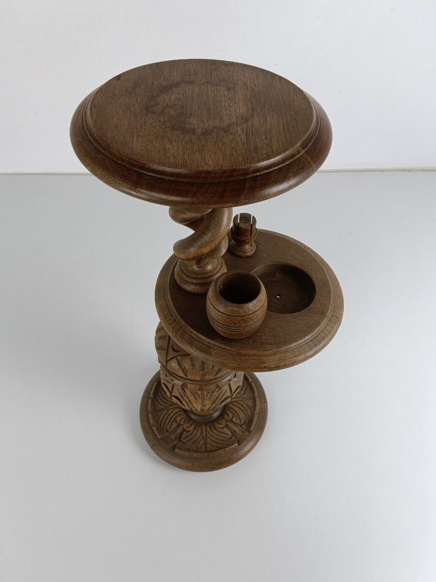 Gorgeous Plant Stand Pedestal Side Table, Smokers Table, Open Barley Twist, Orna photo Furniture