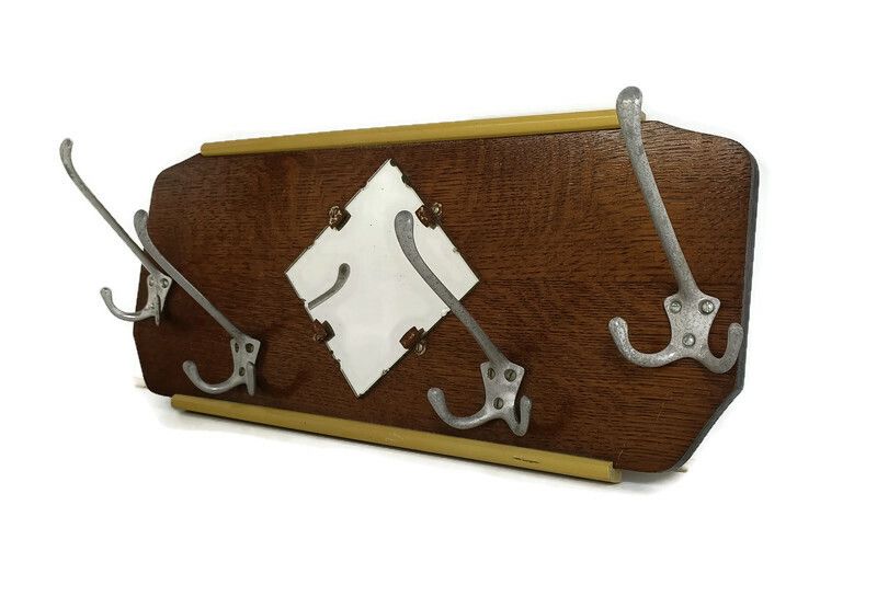 Vintage Rockabilly Coat Hat Rack Funky Vintage Kitchen Bathroom Hallway Wood