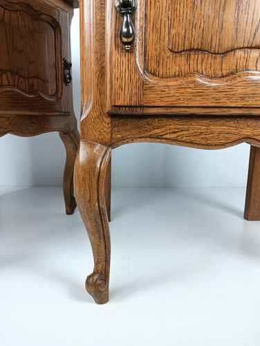 Pair Of Nightstands End Tables Cabinets Louis XV Style Bedroom Cabinets Wood Cou photo furniture
