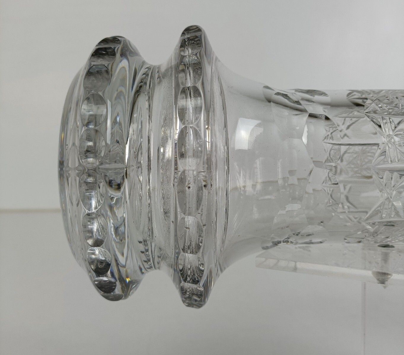 Stunningly Beautiful Vase Crystal Bohemian Vintage Stylish Cut To Clear photo vintage