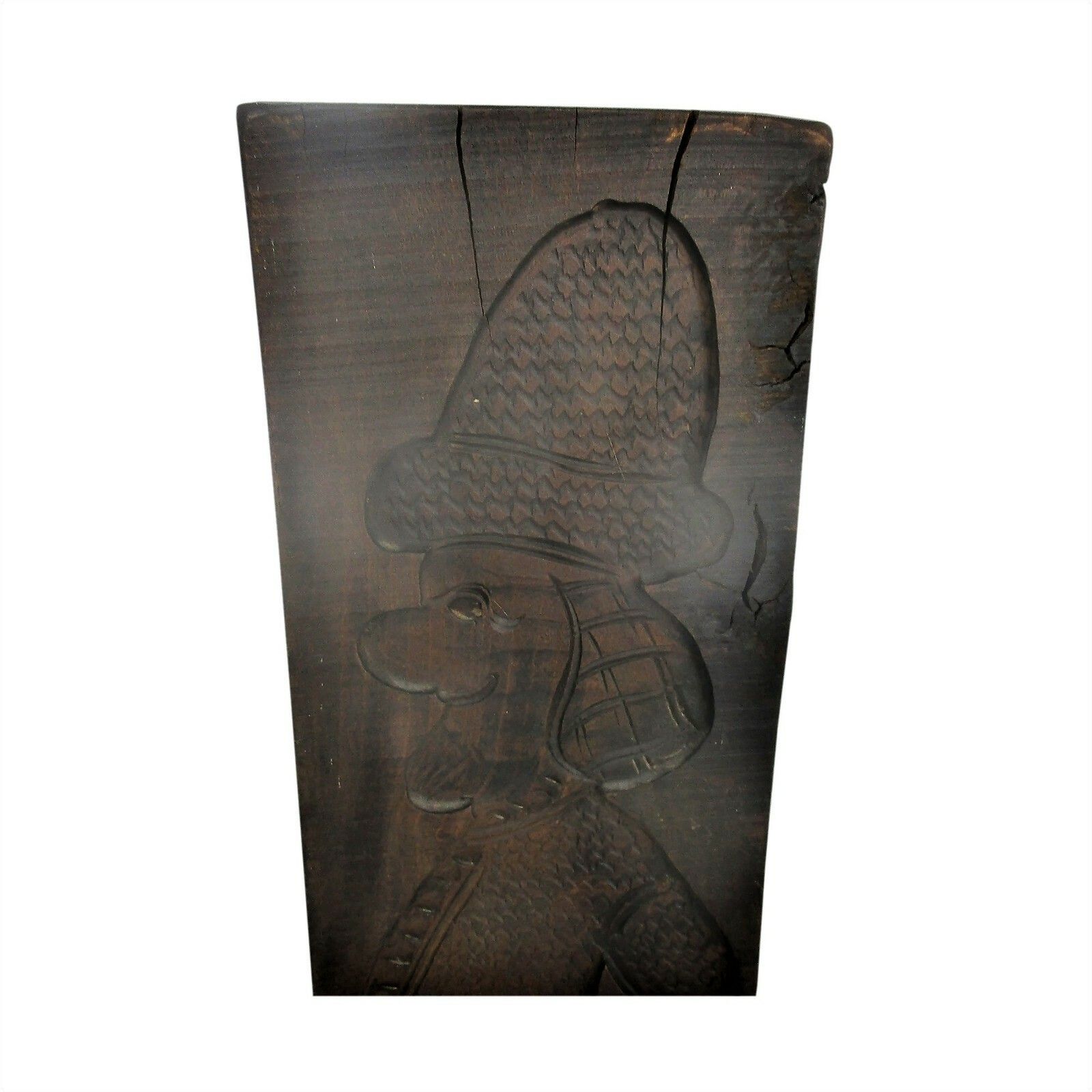 Xxl Dutch Hand Carved Wood Spekulaas Chocolate Butter Cookie Mold Board Man photo for sale