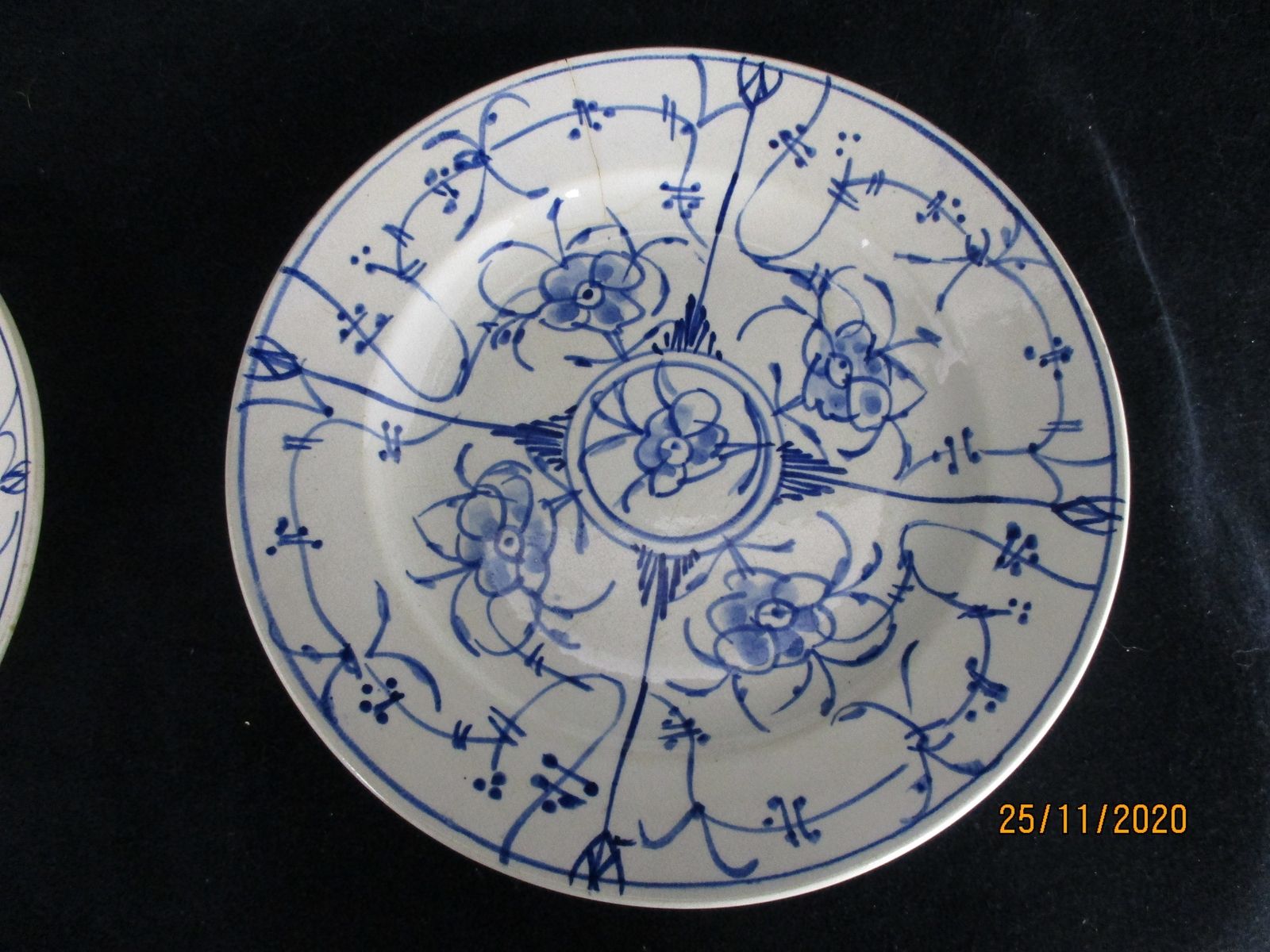 2 Dinner Plates Antique Royal Copenhagen Blue Fluted Marked Sarreguemines photo 121.0