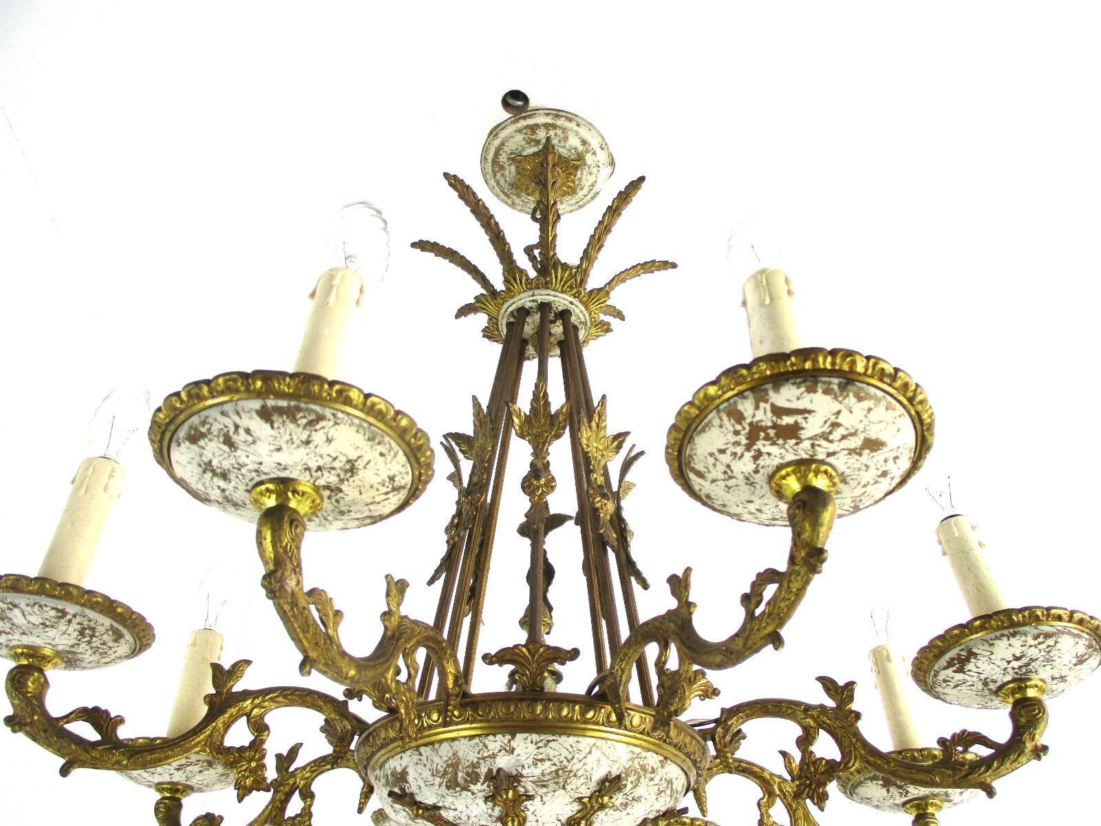 8 Arm Lights Chandelier Revival French Empire Bronze Doré Gilded Copper Stunning photo 649.0
