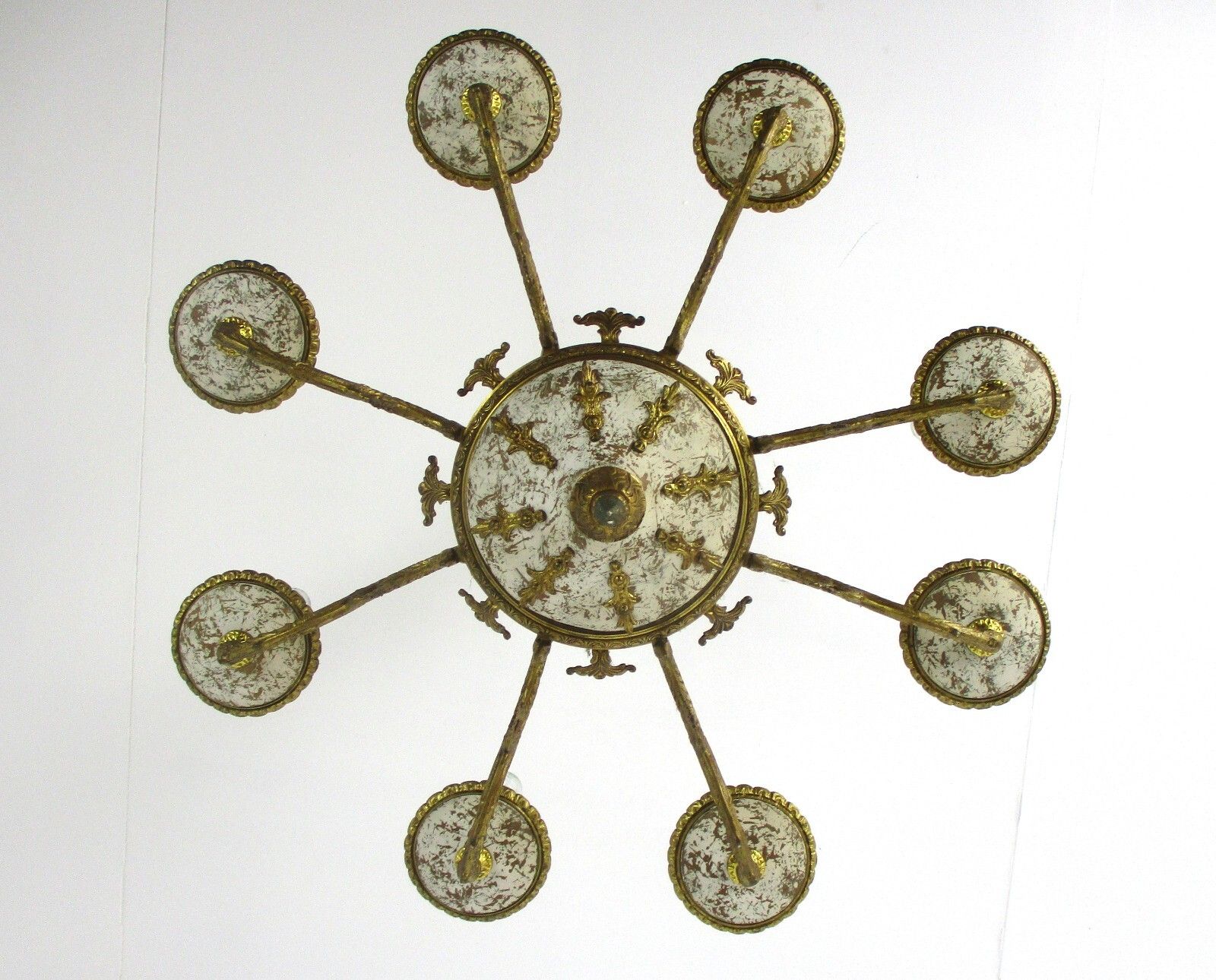photo for sale 8 Arm Lights Chandelier Revival French Empire Bronze Doré Gilded Copper Stunning