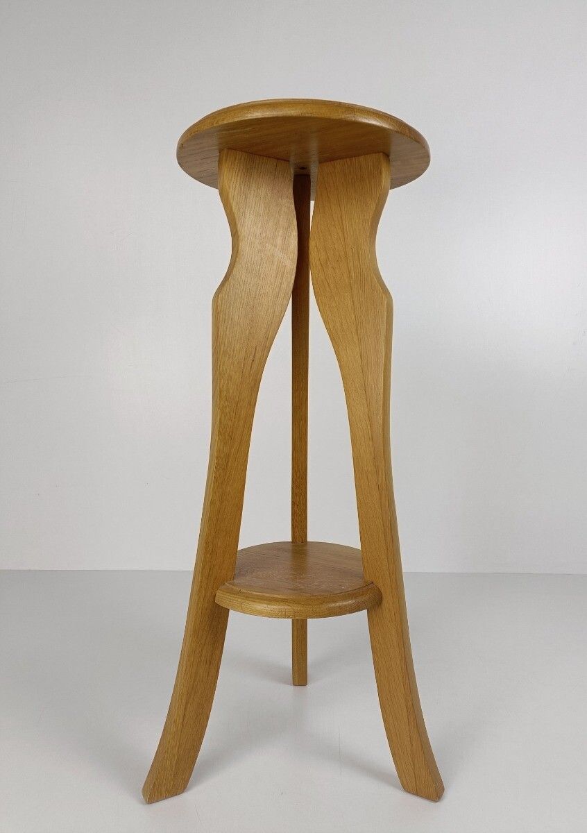 Vintage Wood Pedestal Display Table Plant Stand  Two Tier Bonsai Stand Japandi S photo 186.0