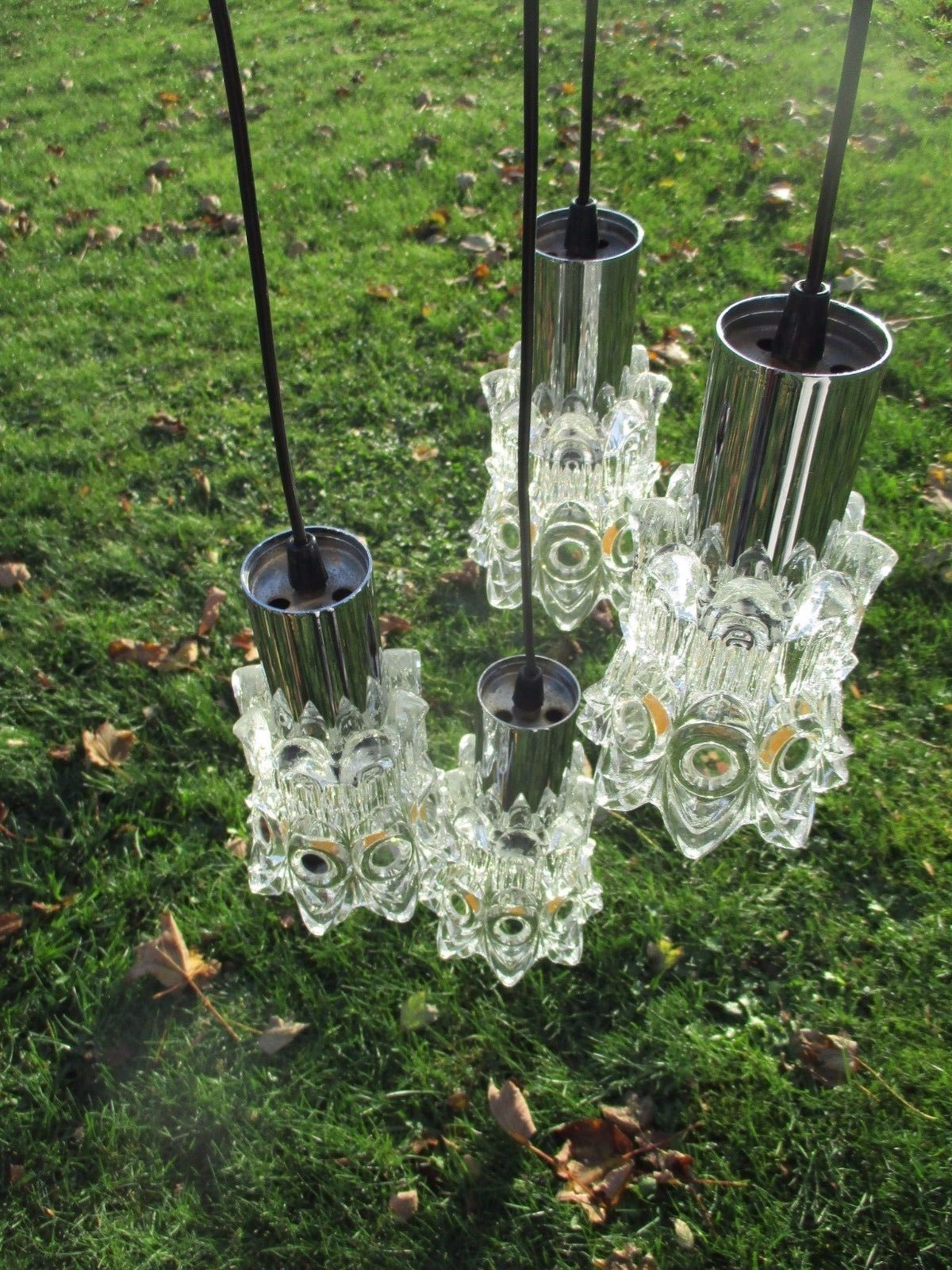 Raak Modern Mid Century Chandelier Crystal Chalice Shades Stunning Rare photo buy