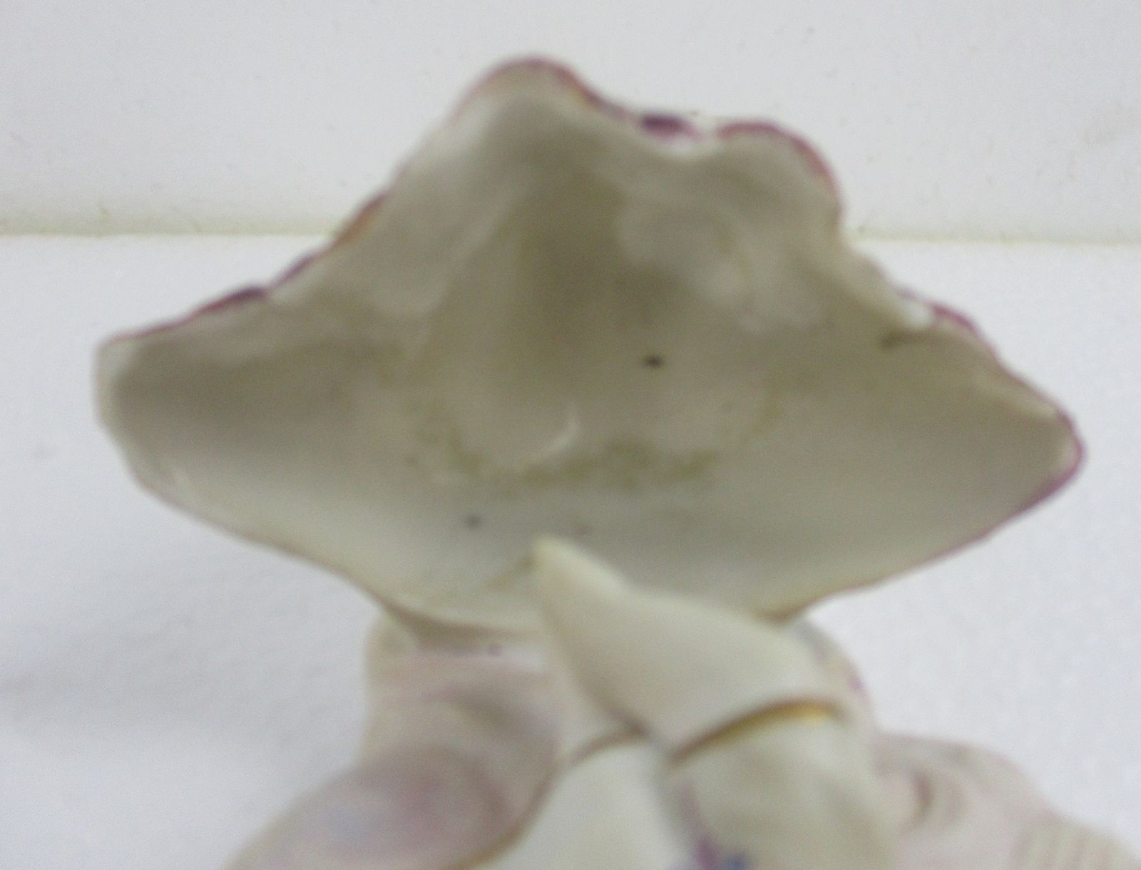Stunning French Holy Water Font Vessel Infant Angels Flower Crown Bisque Htf photo vintage