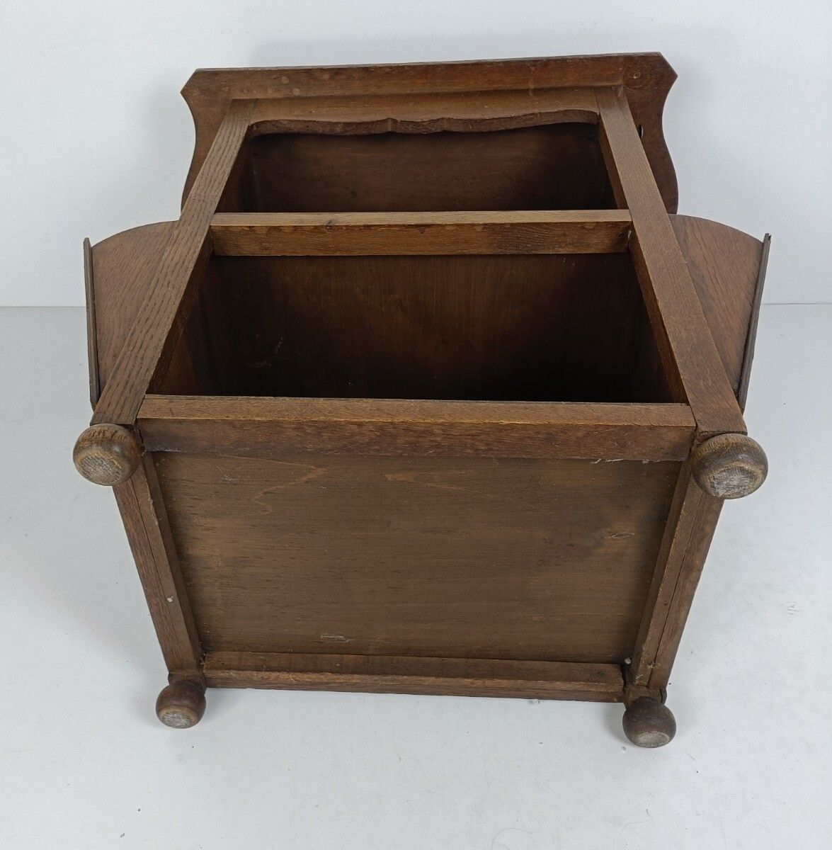 546.0 Antique Rare Art Deco Cabinet Desk Table Carved Wood Very Special Barn Farmhouse photo