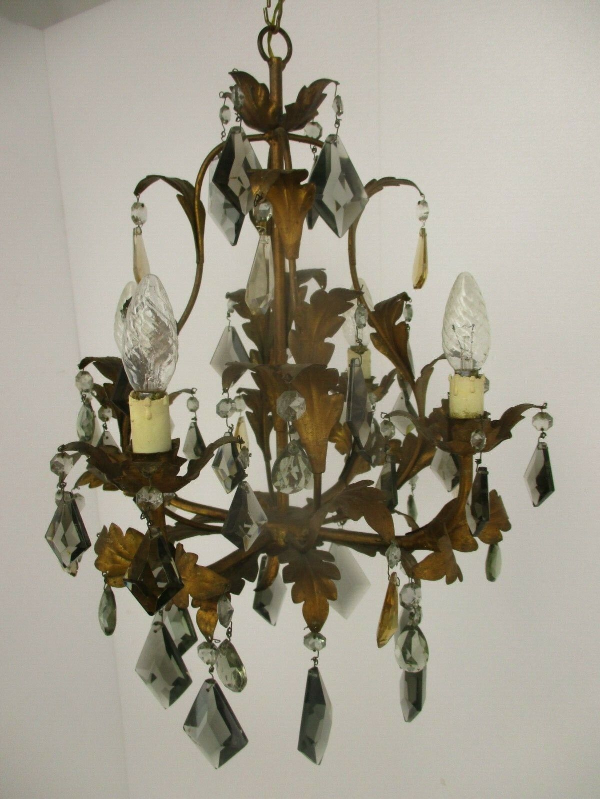 Banci Firenze  Chandelier Prisms 4 Lights Hollywood Regency Italy Gorgeous photo buy