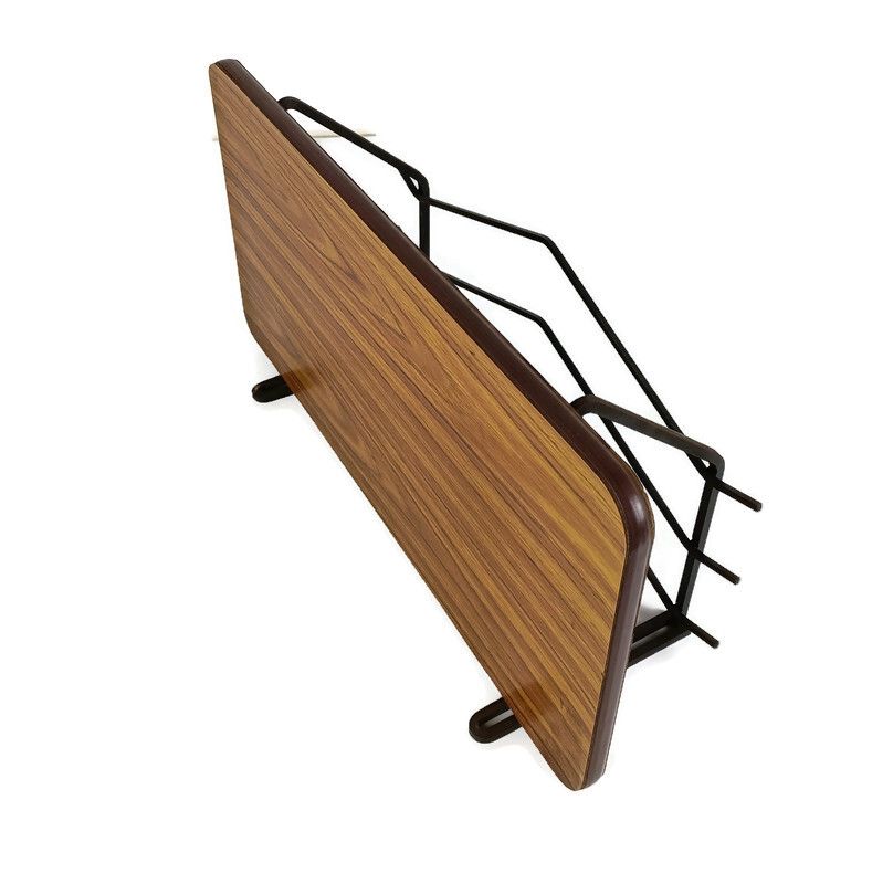 Vintage Shelf Rack Retro Funky Iron Wood Veneer Wall Hanging