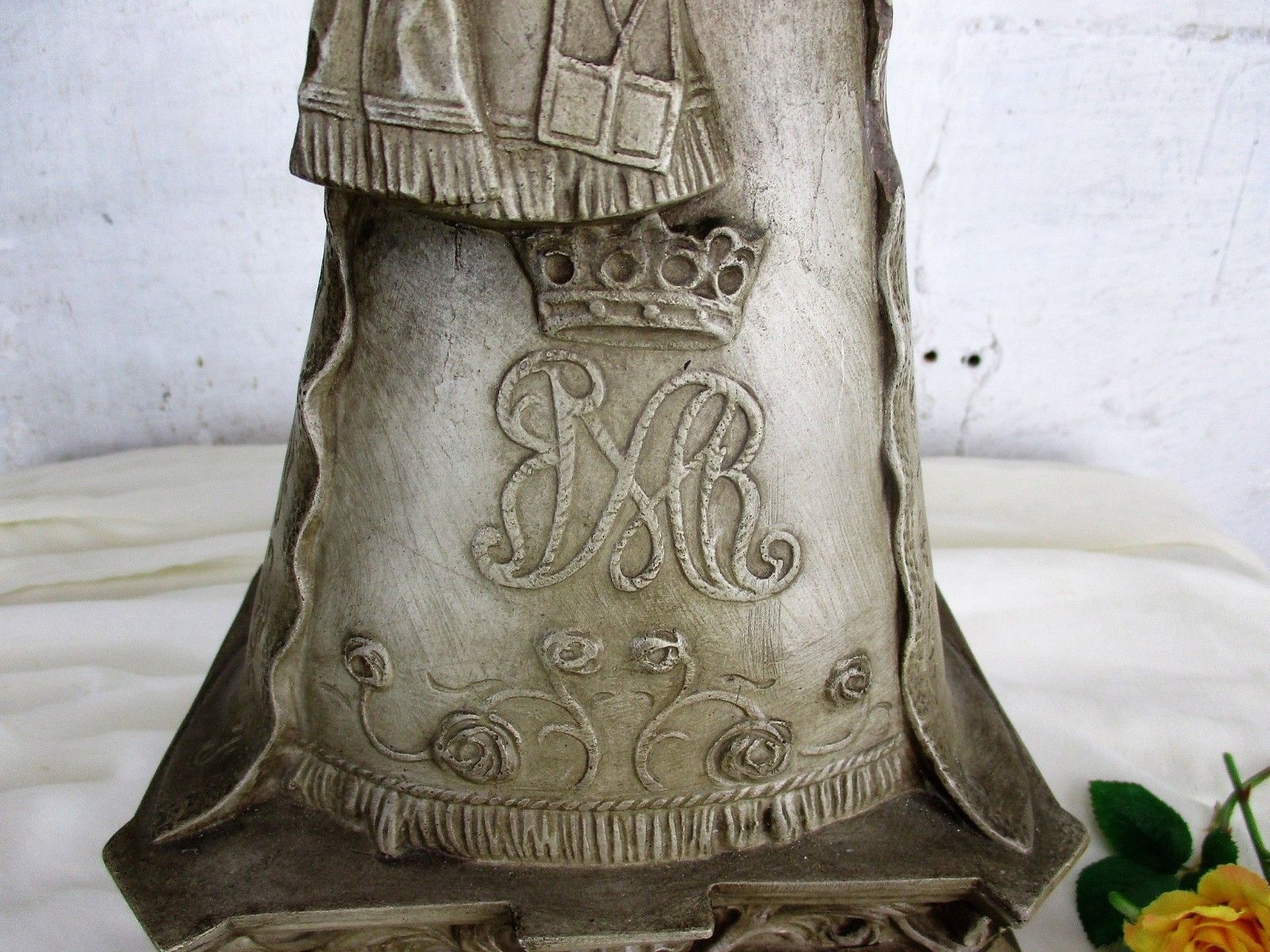 Statue Our Lady Of Poperinge Saint Jan Infant Child Plaster Collector  Htf 14.5" photo for sale