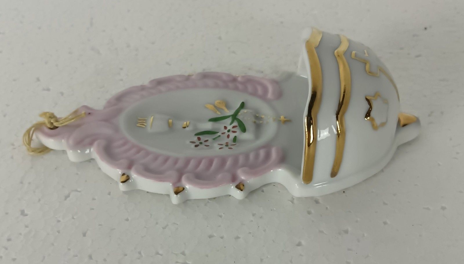 Sweet Little Antique Porcelain Holy Water Font Vessel Communion Wall Hanging photo furniture