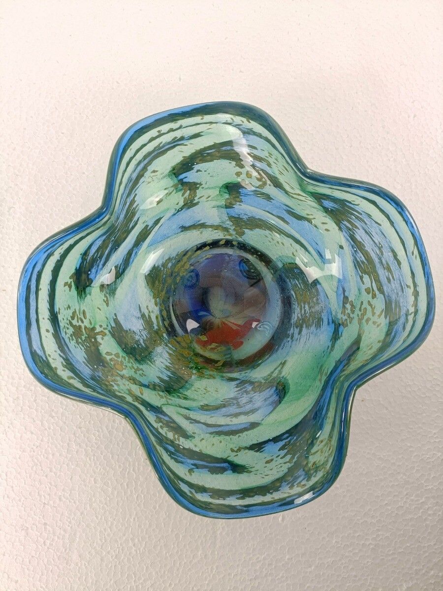 photo for sale Art Glass Hand Blown Dish Centerpiece Murano Style Gorgeous Very Rare