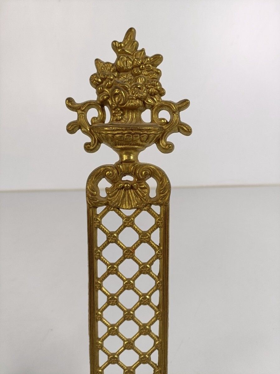 Pair French Brass Wall Sconces Candelabras Victorian Era Limoges Sevres Ornate photo 647.0