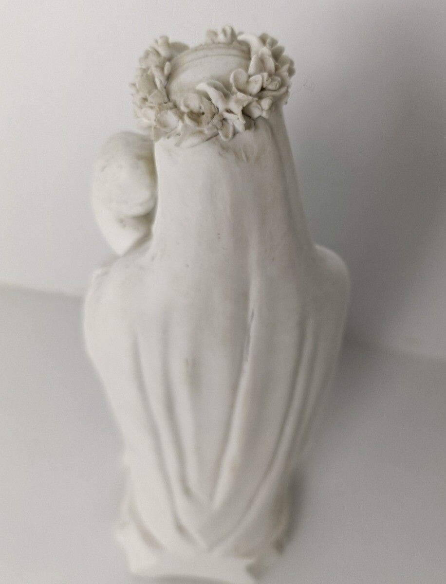 Antique 1900 Bisque Statue Virgin Mary Our Lady Madonna Infant Jesus Exquisite F photo buy