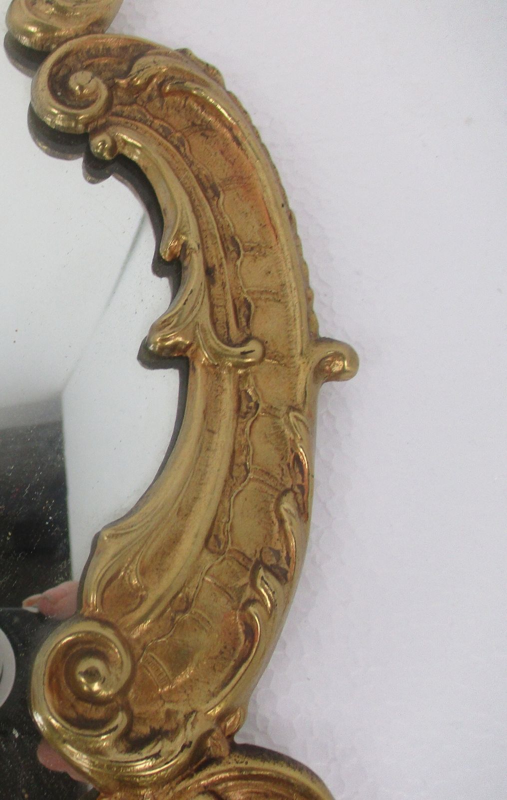 Large Gorgeous Mirror Brass Frame Vintage Hallway Bathroom Vanity photo Home Decor