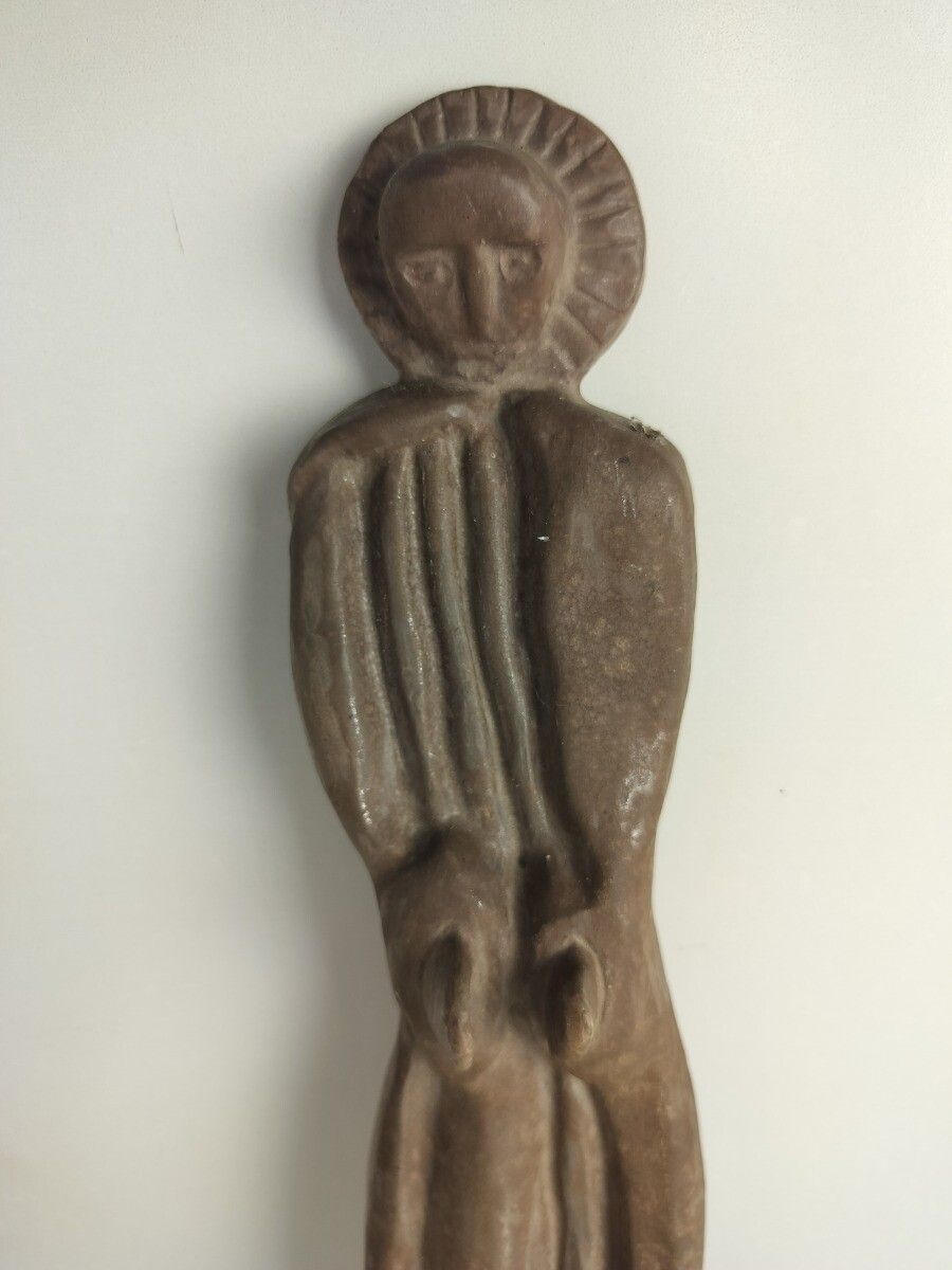 Ceramic Wall Hanging  Era Perignem Saint Eligius Eloy Bishop Noyon Collector Vin photo for sale