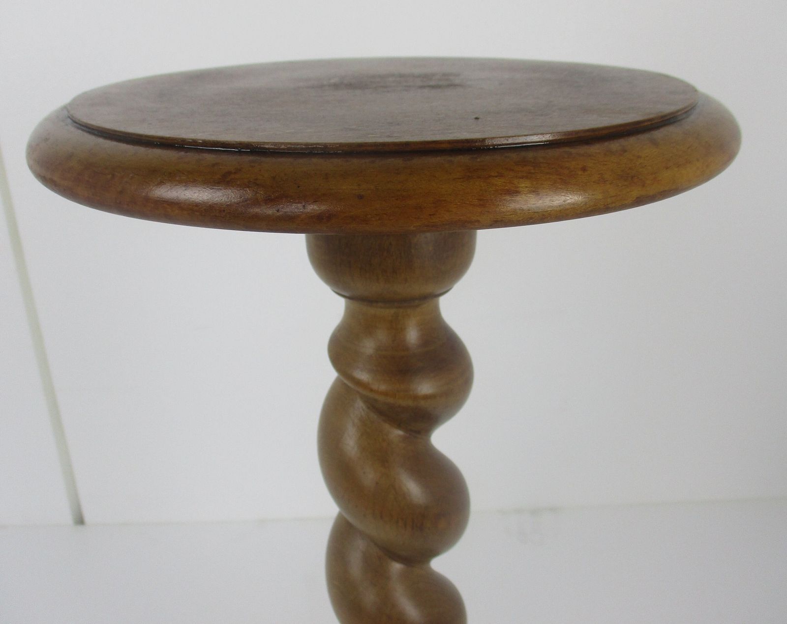 Large Hand Carved Wood Barley Twist Side Display Wine Table Pedestal Plant Stand photo 235.0