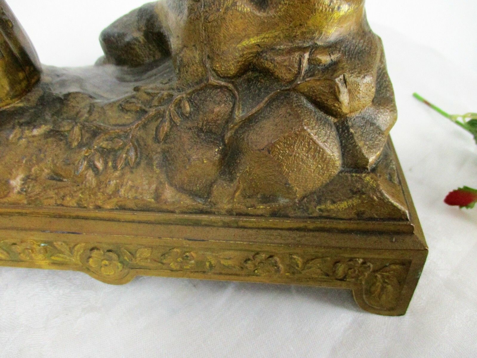 Large Art Nouveau Notre Dame De  Lourdes Music Box Virgin Mary St Bernadette photo 93.0