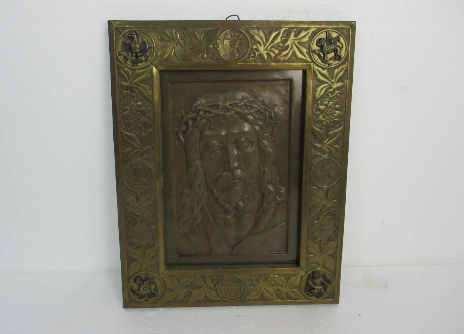 Jesus Christ Wall Hanging Tableaux Plaque With Evangelists Symbolism Verlinden photo furniture