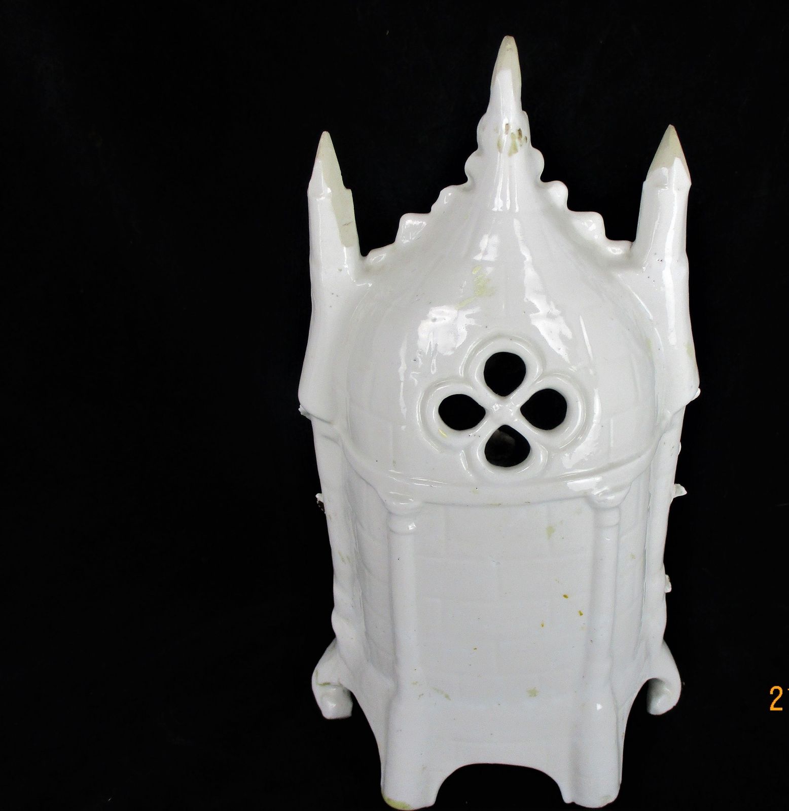 French Standing Holy Water Font Vessel Bisque Porcelain Virgin & Infant Madonna photo buy