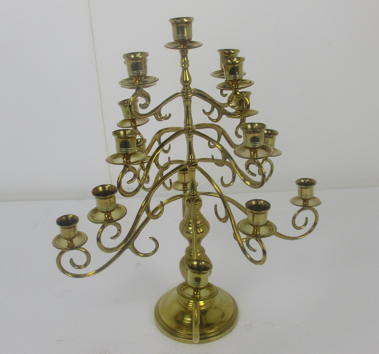 Candle Holder Candle Stick Candelabra 4 Tier 17 Candles!! Gorgeous Rare Brass photo furniture
