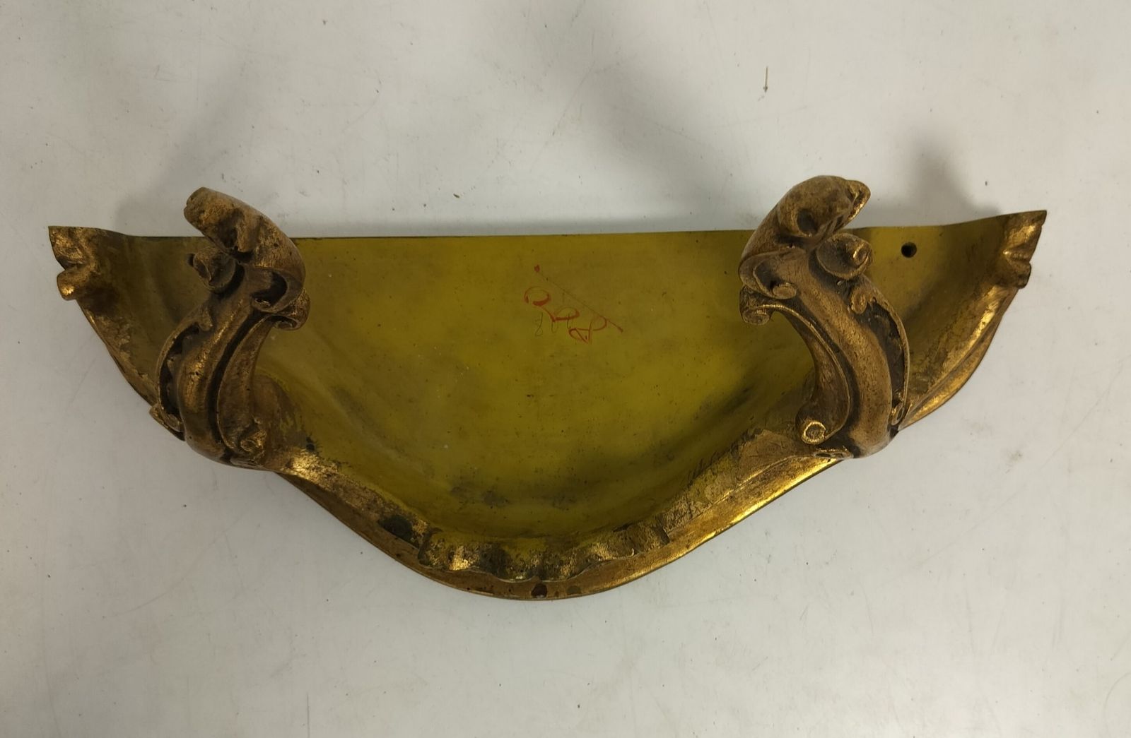 Ornate Wall Mounted Console Mirror Hollywood Regency Gold Gilded Resin Vintage photo vinterior