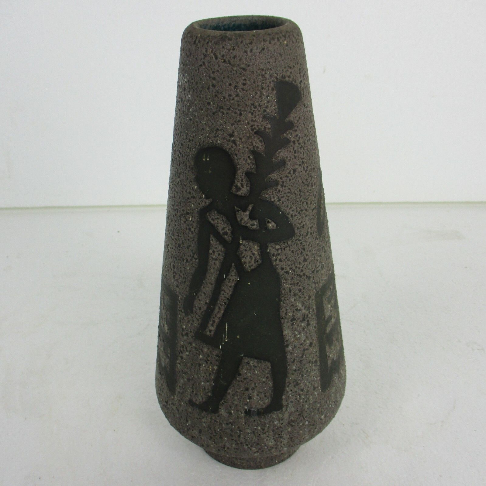 Art Deco Revival  Vase Guerin Style Egyptian Figures  Stoneware  11.81" photo for sale