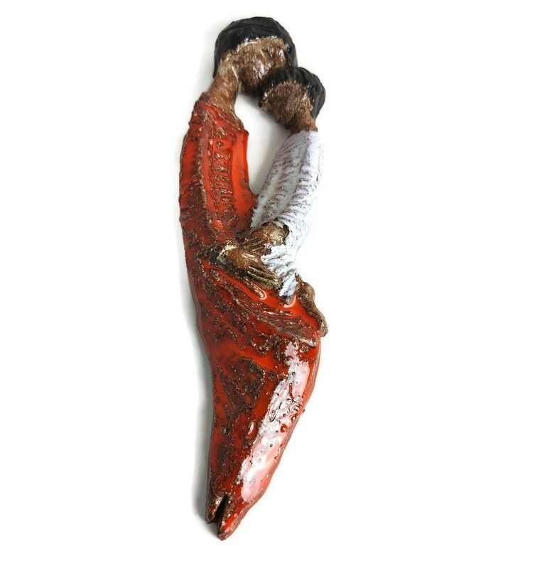 Vintage Wall Hanging Ceramic Karel Dupon Jr Mother And Child Tenderness