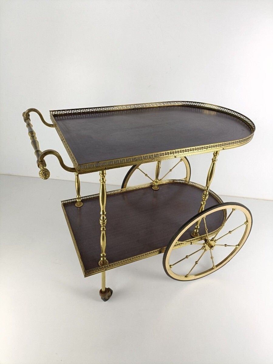 Cocktail Bar Serving Cart Trolley Era Maison Jansen Bagues Pine Apples Stunning photo furniture