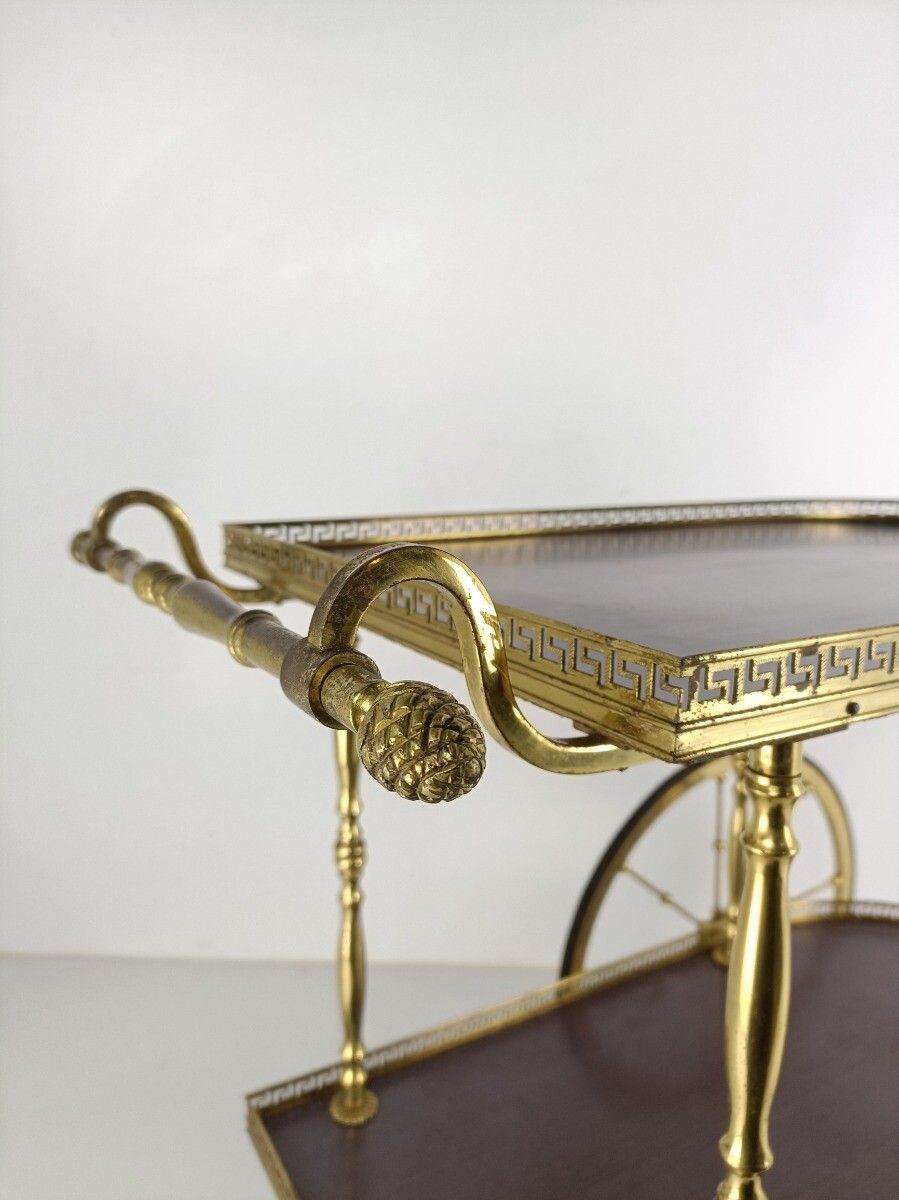 Cocktail Bar Serving Cart Trolley Era Maison Jansen Bagues Pine Apples Stunning photo vinterior