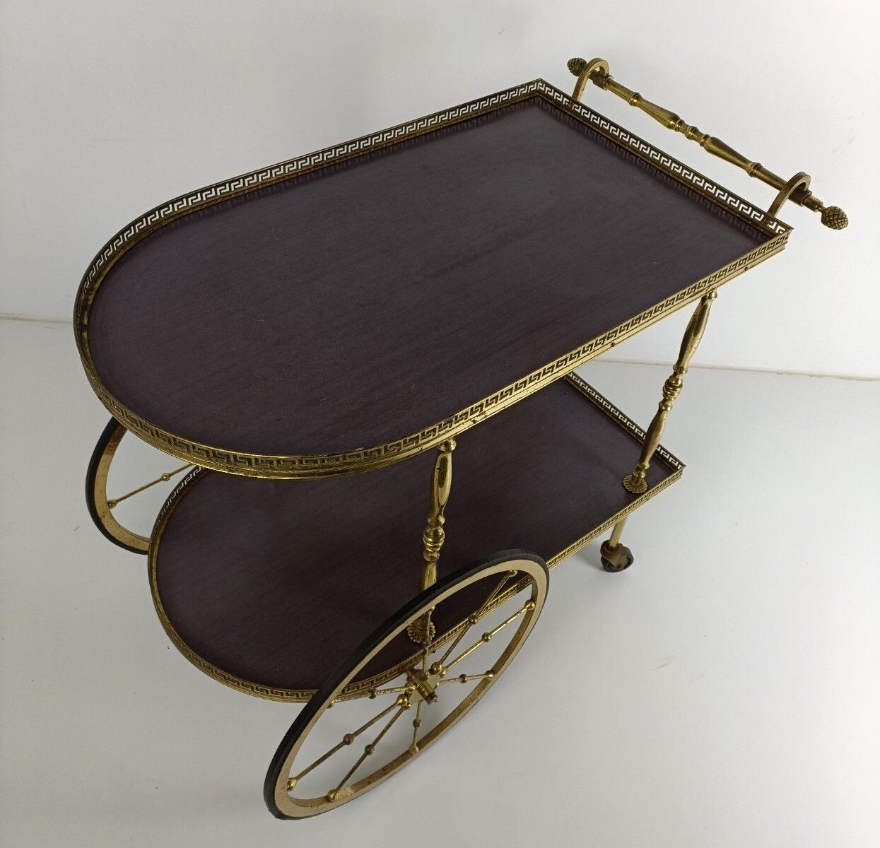 photo for sale Cocktail Bar Serving Cart Trolley Era Maison Jansen Bagues Pine Apples Stunning