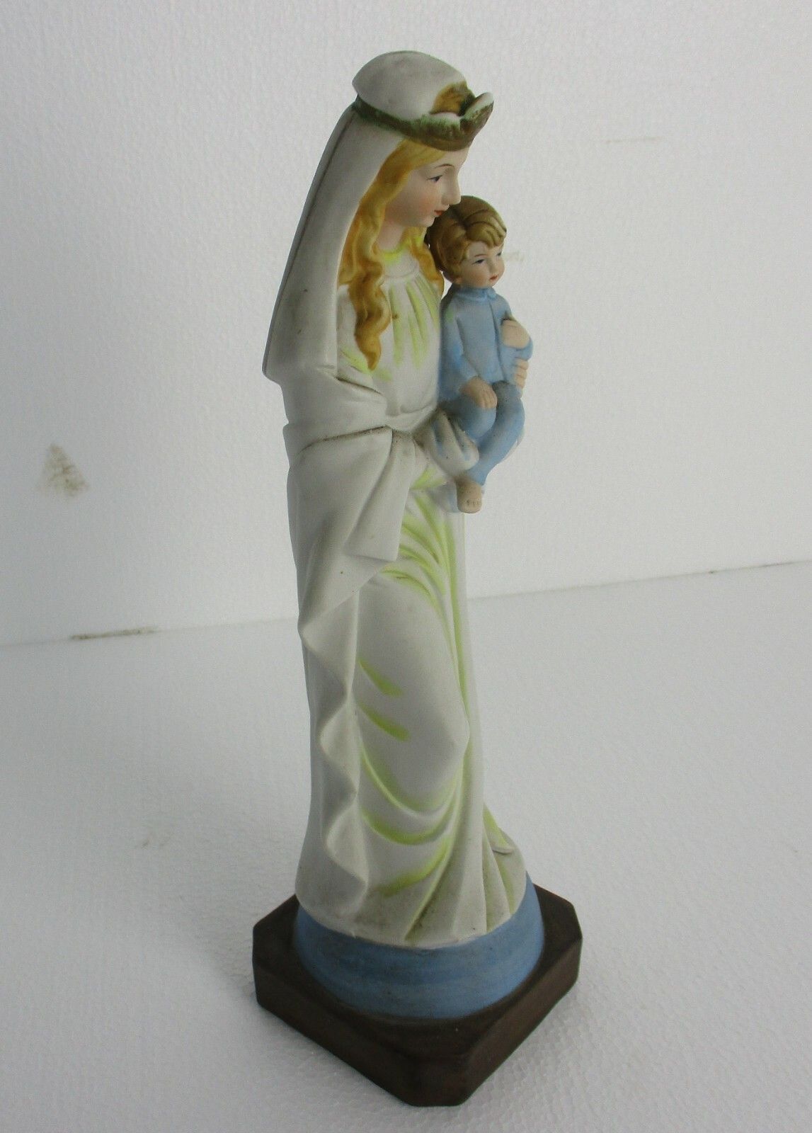 Statue Virgin Mary Our Lady Madonna Statue Infant Child Polychrome Tenderness photo for sale