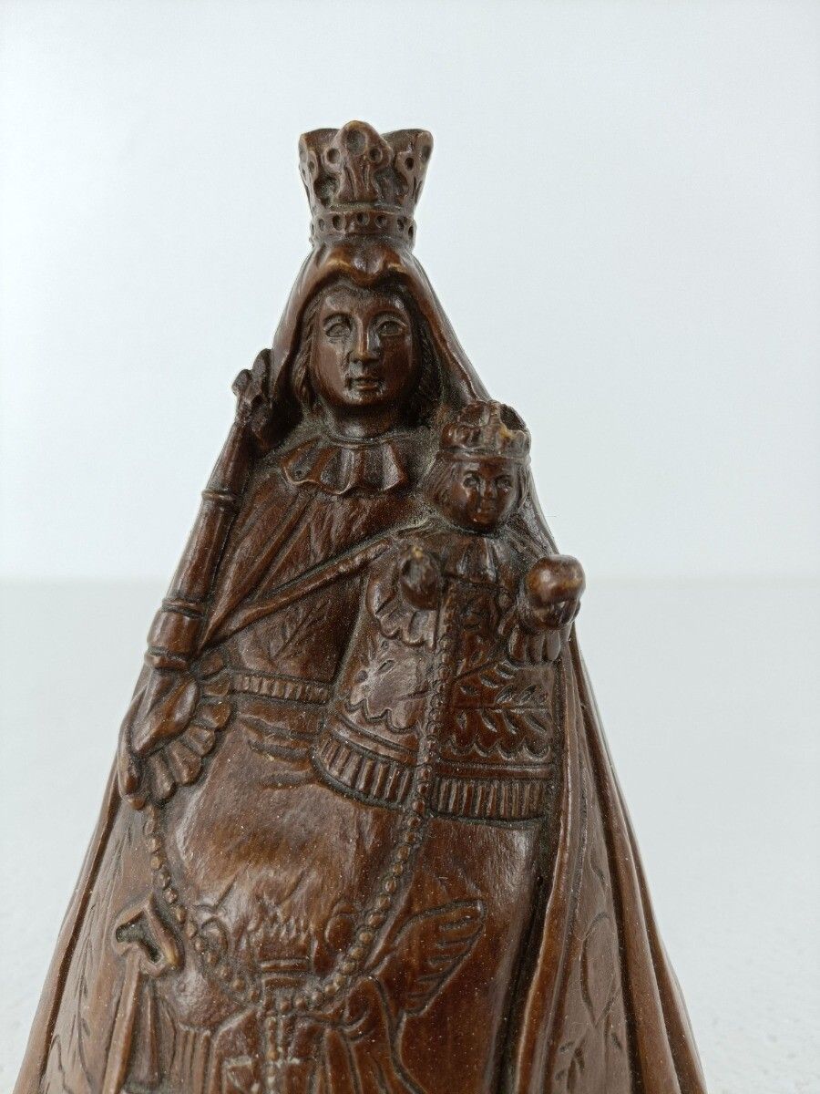 photo furniture Black Madonna De La Sarte Virgin Mary Notre Dame Resin Polychrome Rare Collector