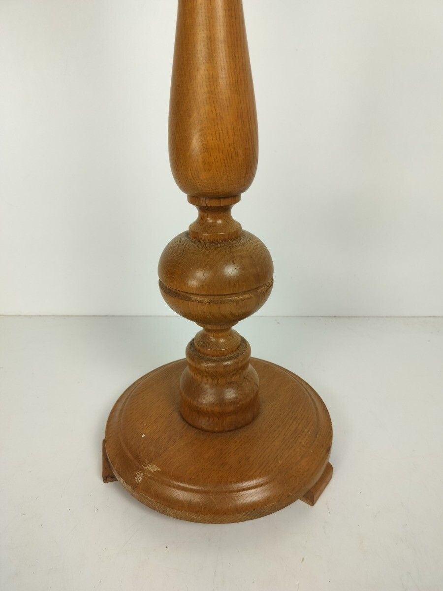 Vintage Pedestal Carved Wood Ceramic Tile Top Boat Side Table Plant Stand Farmho photo buy