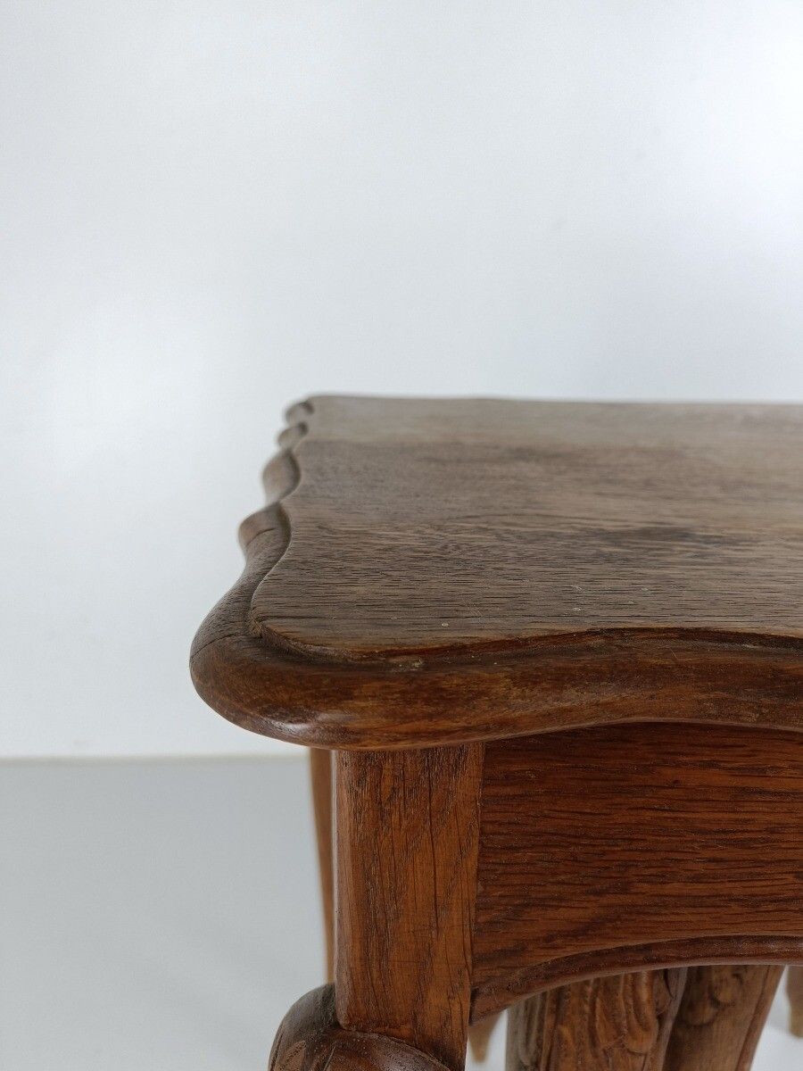 photo for sale Set Of 3 Wood Stacking Nesting Tables Louis XV Style  Mid Century Modernist Orna